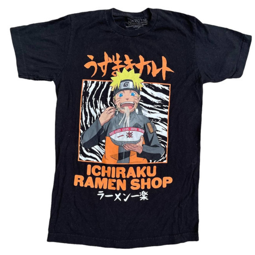 Naruto Shippuden Mens Shirt Small Black Ichiraku Ramen Shop‎ Anime 2002